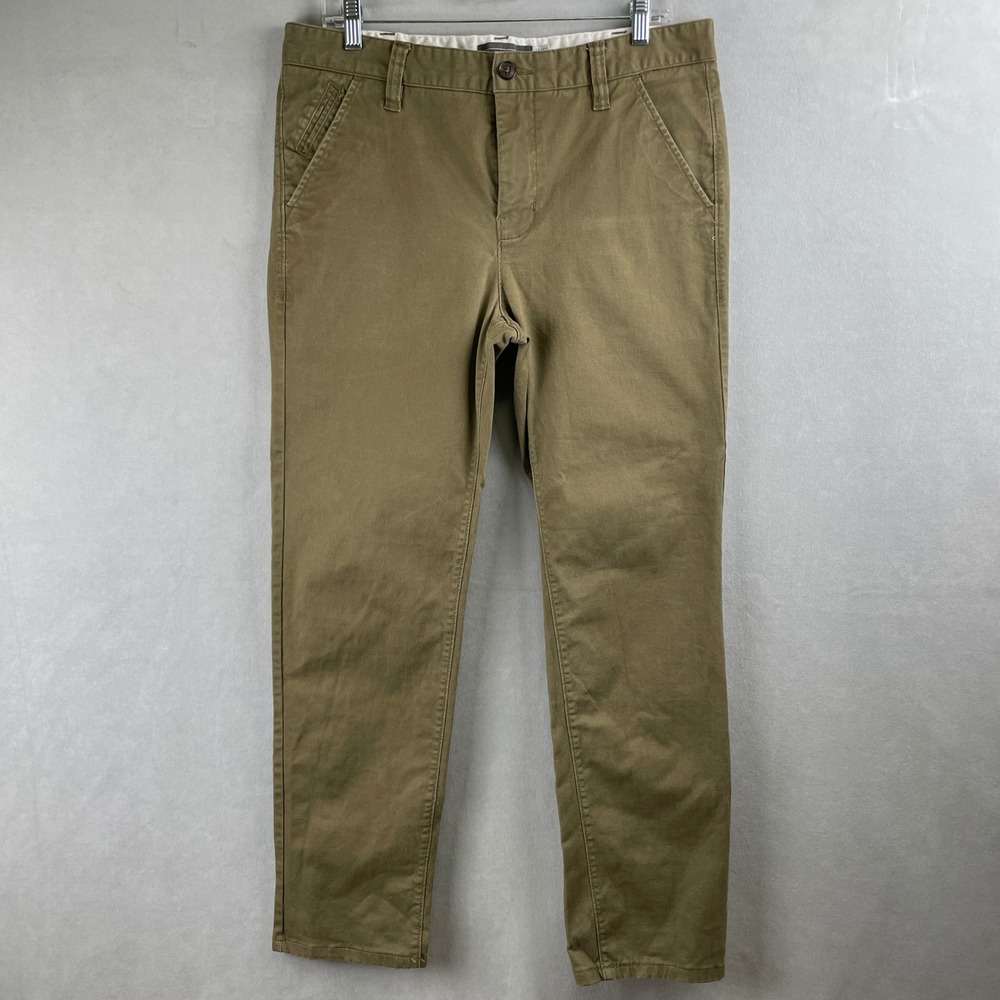 Hawkings McGill Skinny Chino Pants Khaki‎ Slim Mens 33 Cotton Stretch Custom Hem